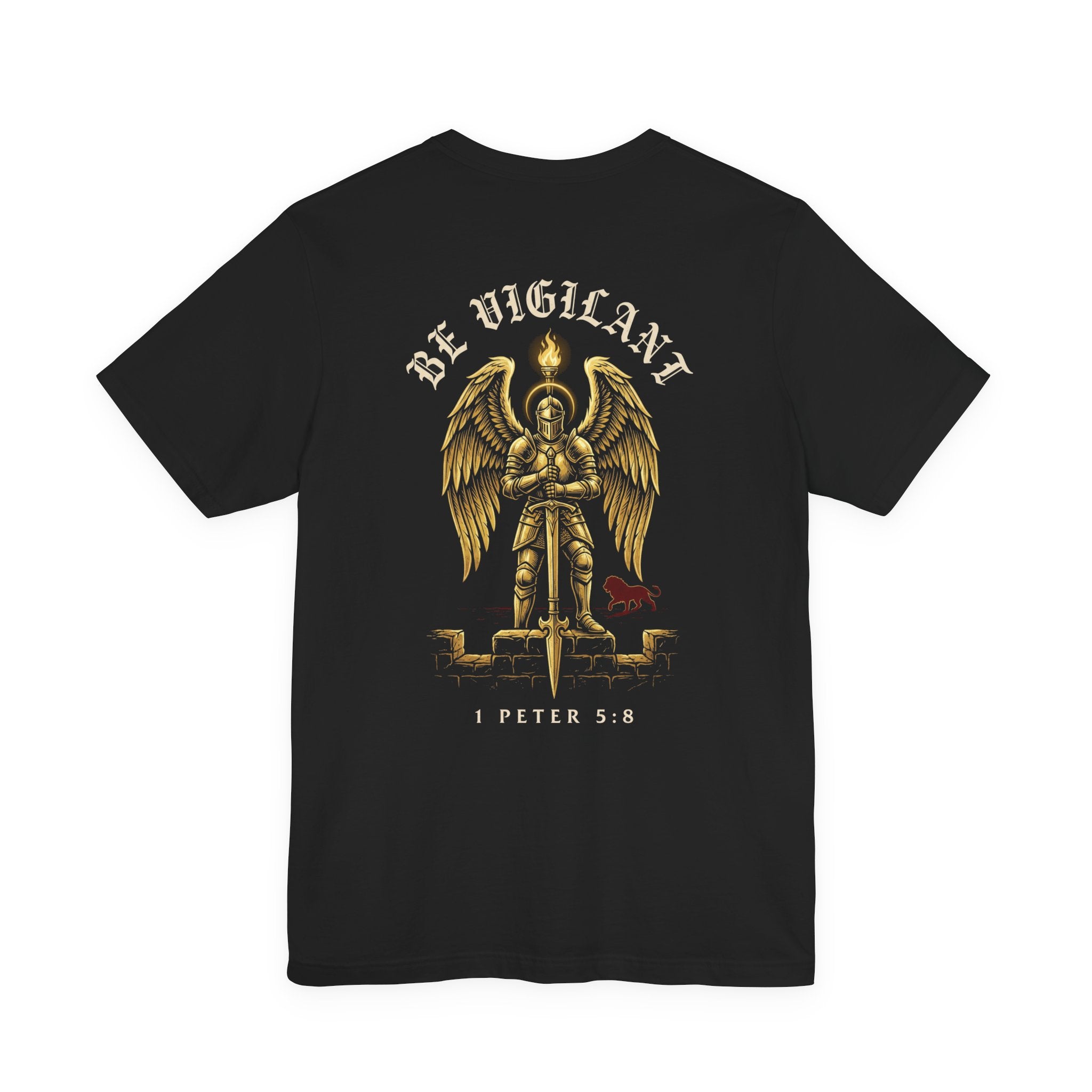 The Devil Prowls Like a Roaring Lion Christian Tee | Warrior Faith Bible Shirt