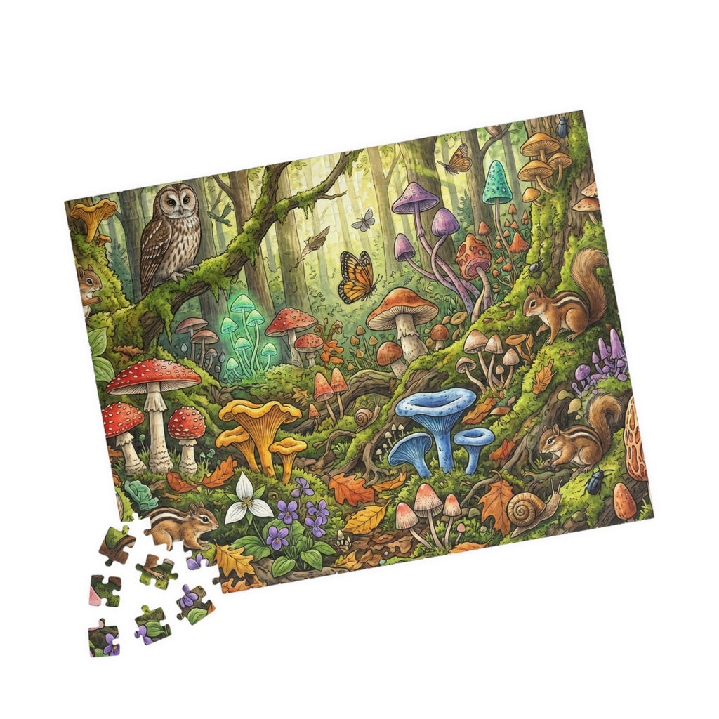 Mushroom Jigsaw Puzzle - Rooted in Nature Minimalist Design | 1014 Piece
