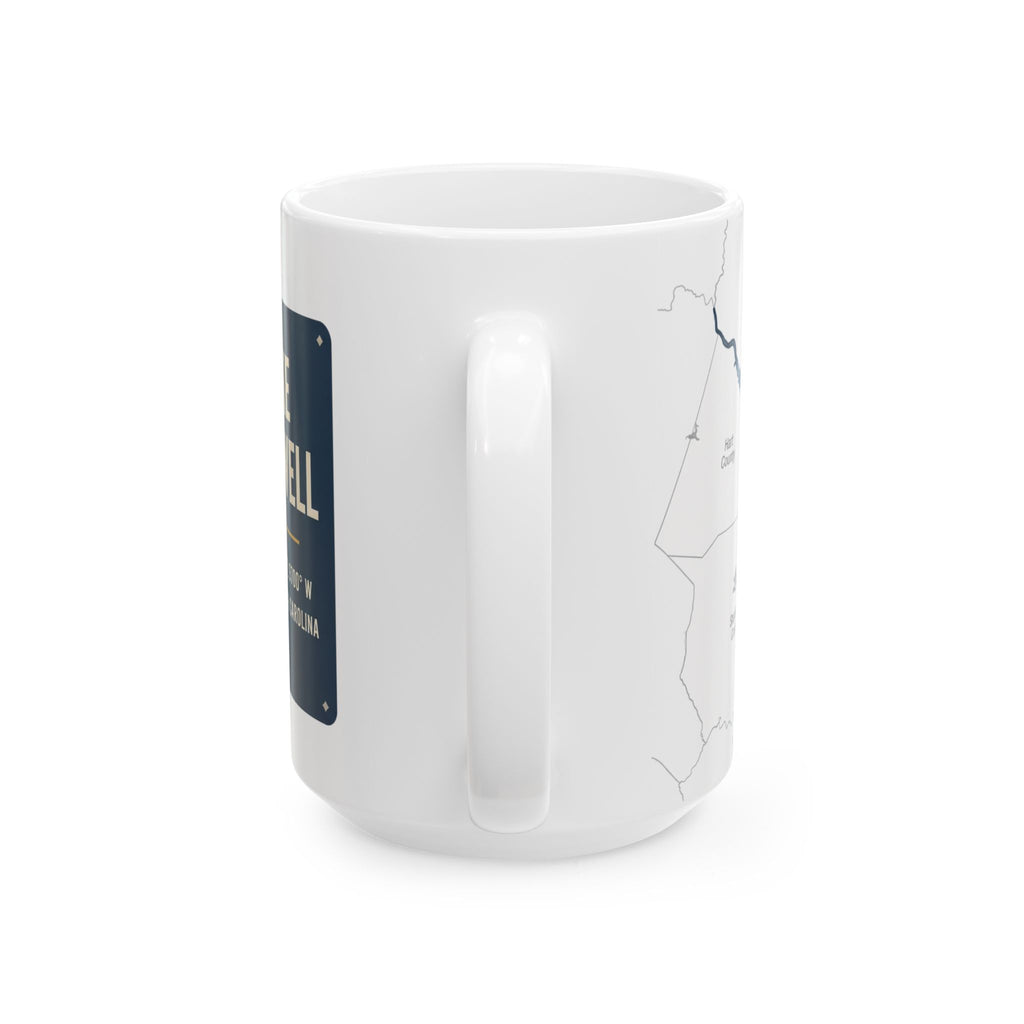 Lake Hartwell Map Silhouette Coffee Mug 15oz - Unique Lake Life Souvenir