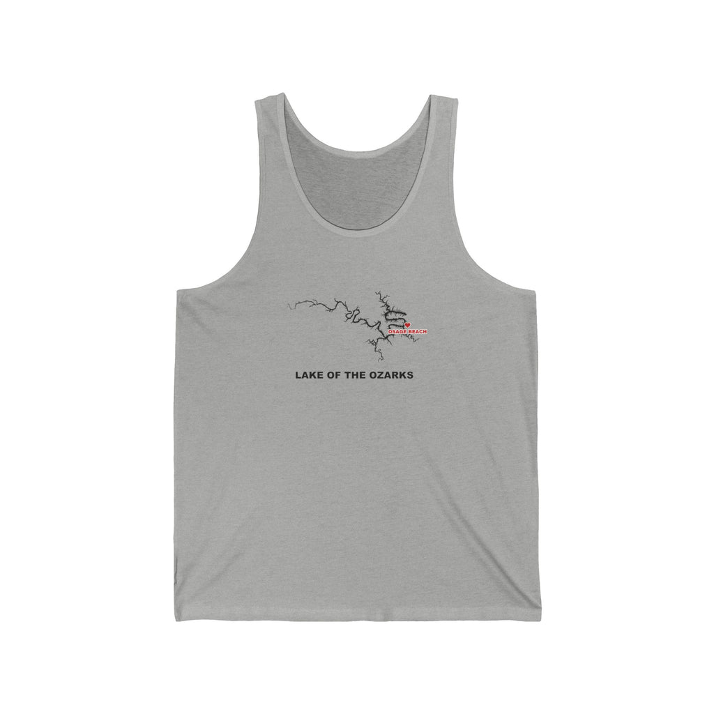 Lake of the Ozarks Silhouette Tank Top with Heart at Osage Beach