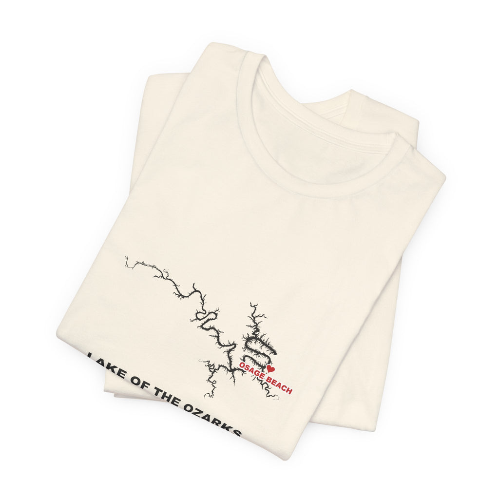 Lake of the Ozarks Silhouette Tee with Heart at Osage Beach
