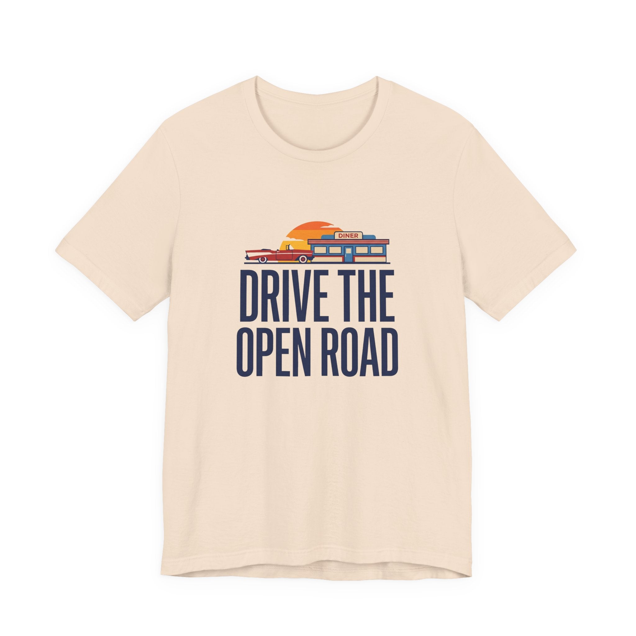 Drive The Open Road Tee - Retro Americana Car and Diner Design