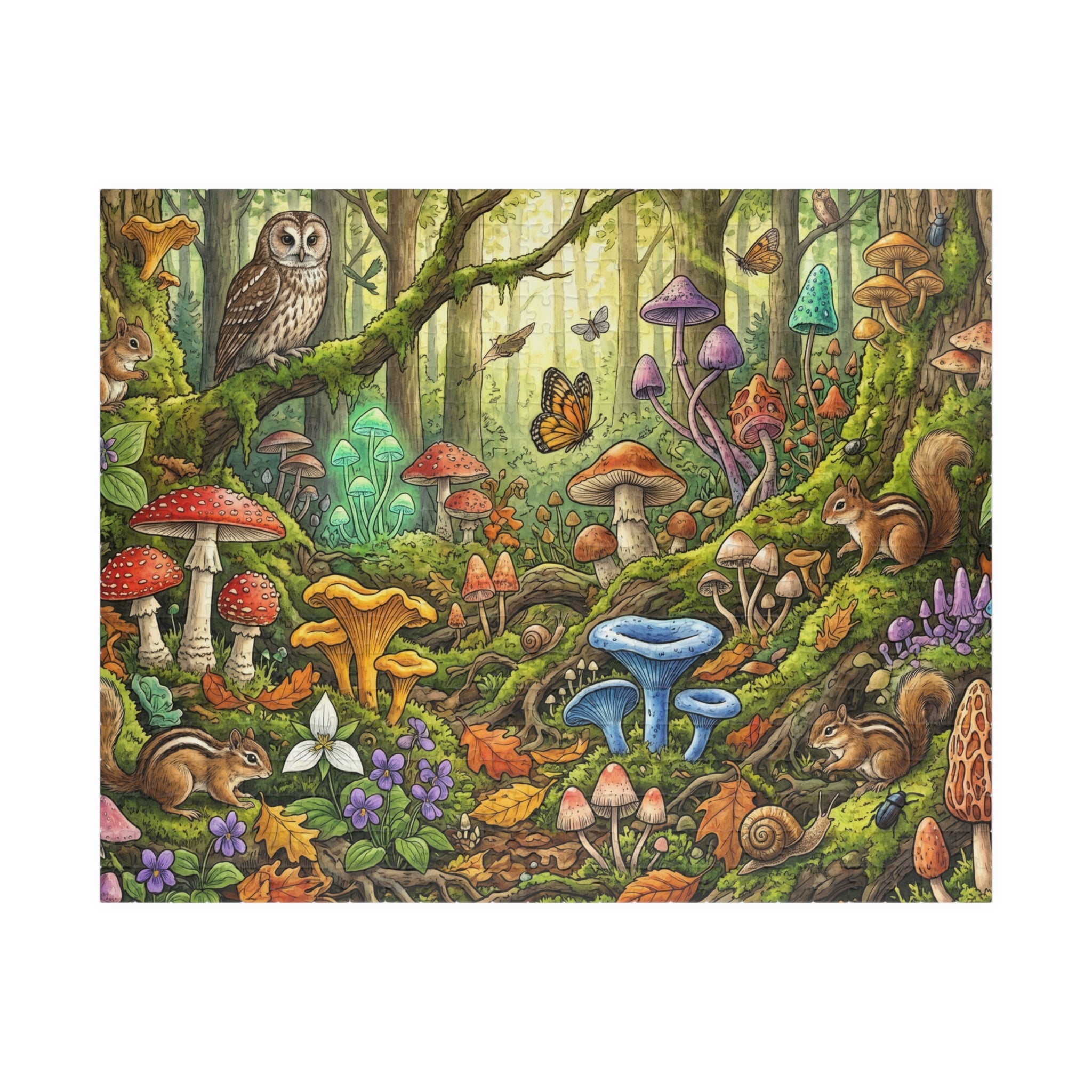 Mushroom Jigsaw Puzzle - Rooted in Nature Minimalist Design | 1014 Piece