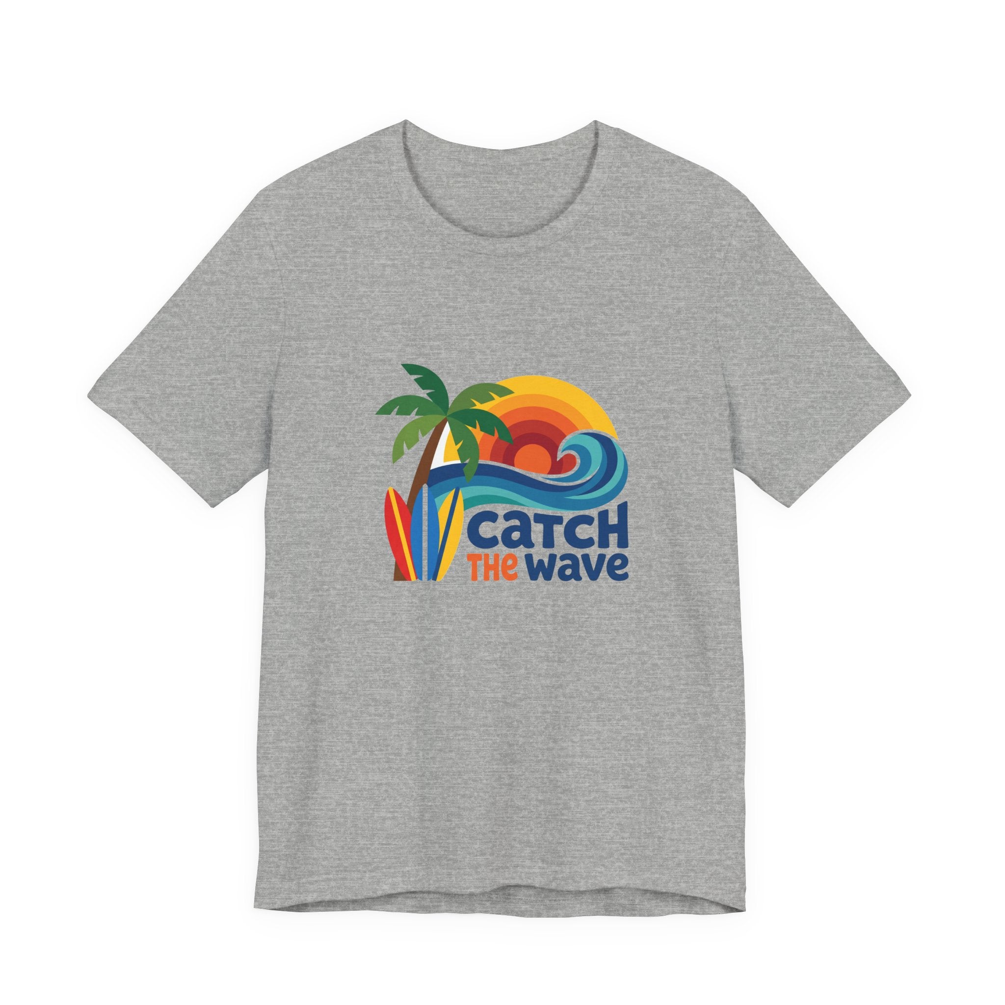 Catch the Wave Tee - Retro Beach Sunset Surfboard Design