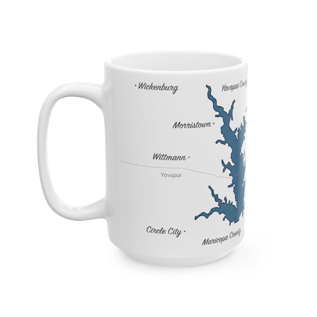 Lake Pleasant Map Silhouette Coffee Mug 15oz - Unique Lake Life Souvenir
