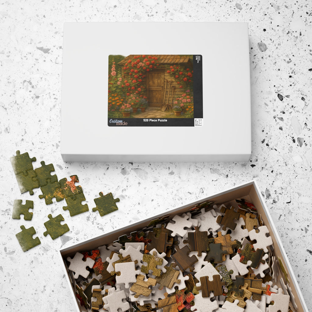 Garden Jigsaw Puzzle - Hand-Drawn Vintage Scene