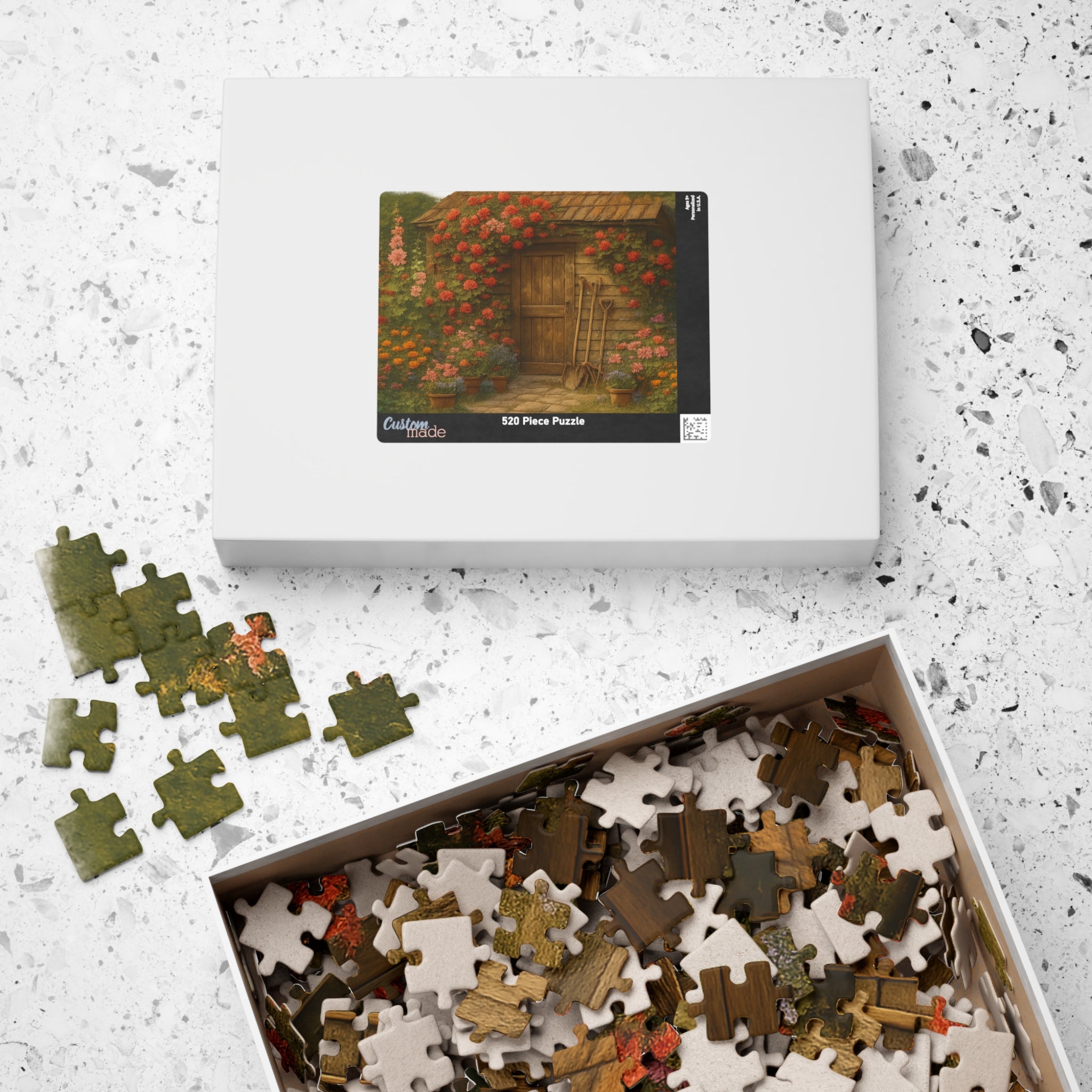 Garden Jigsaw Puzzle - Hand-Drawn Vintage Scene