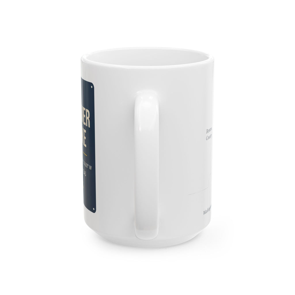Beaver Lake Map Silhouette Coffee Mug 15oz - Unique Lake Life Souvenir