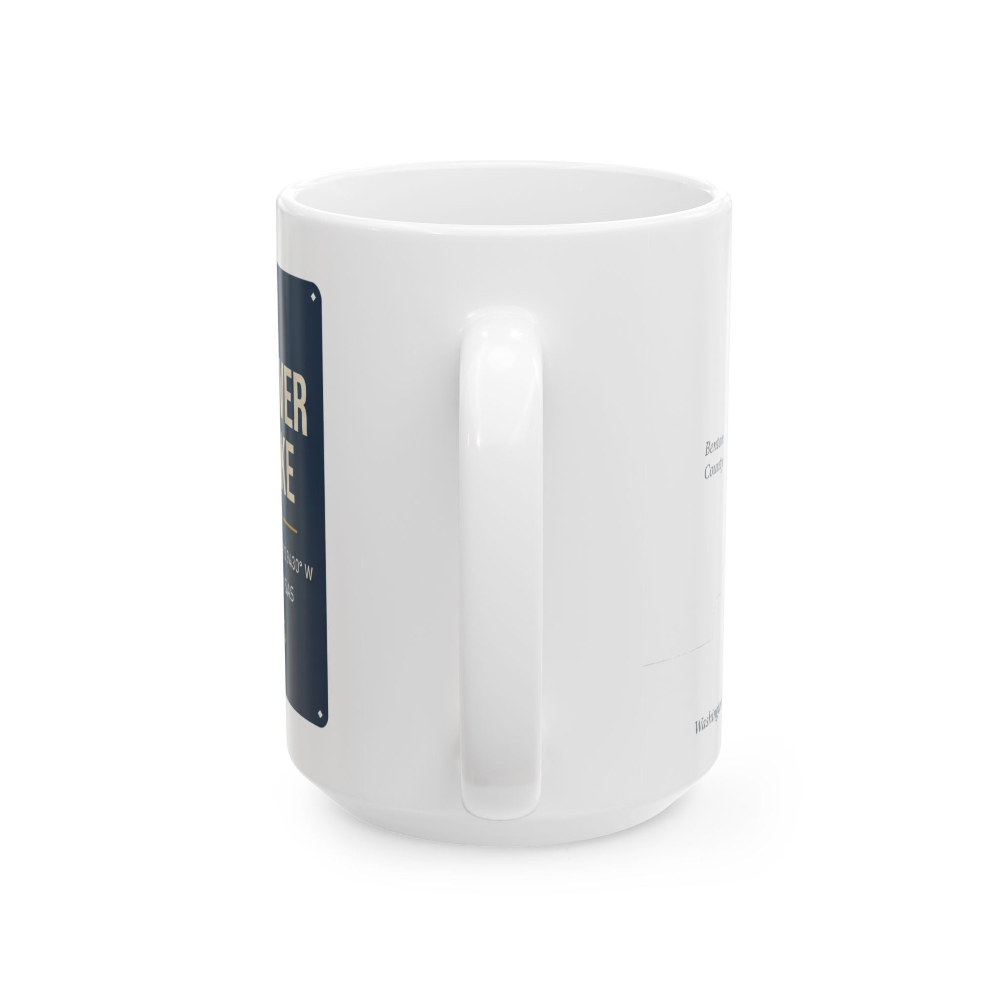 Beaver Lake Map Silhouette Coffee Mug 15oz - Unique Lake Life Souvenir