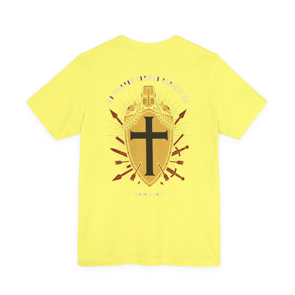 No Weapon Formed Against Me Warrior Christian Tee | Crusades Faith Bible Shirt