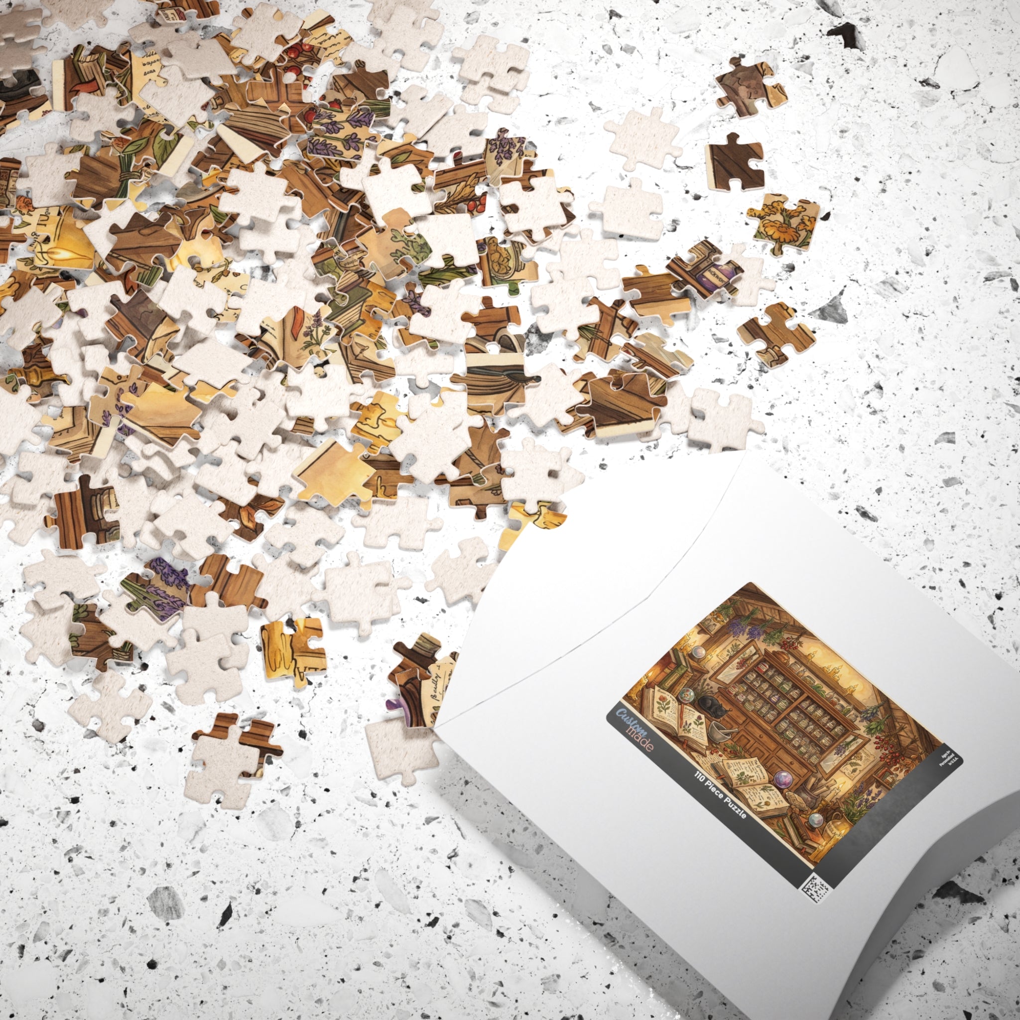 Witch's Herbal Apothecary Jigsaw Puzzle | Cottagecore Witchy Pantry Art | 110-1014 Piece