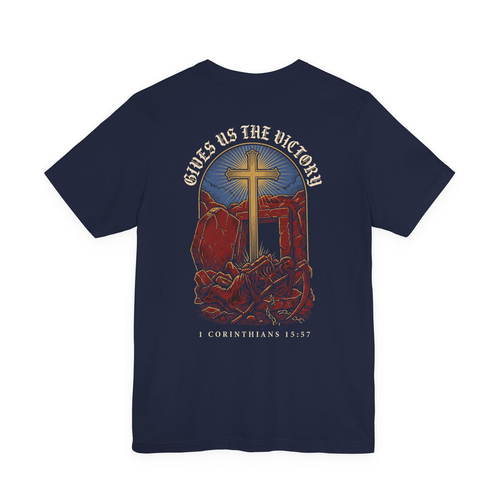 He Gives Us the Victory Christian Tee | Reformed Warrior Faith Shirt