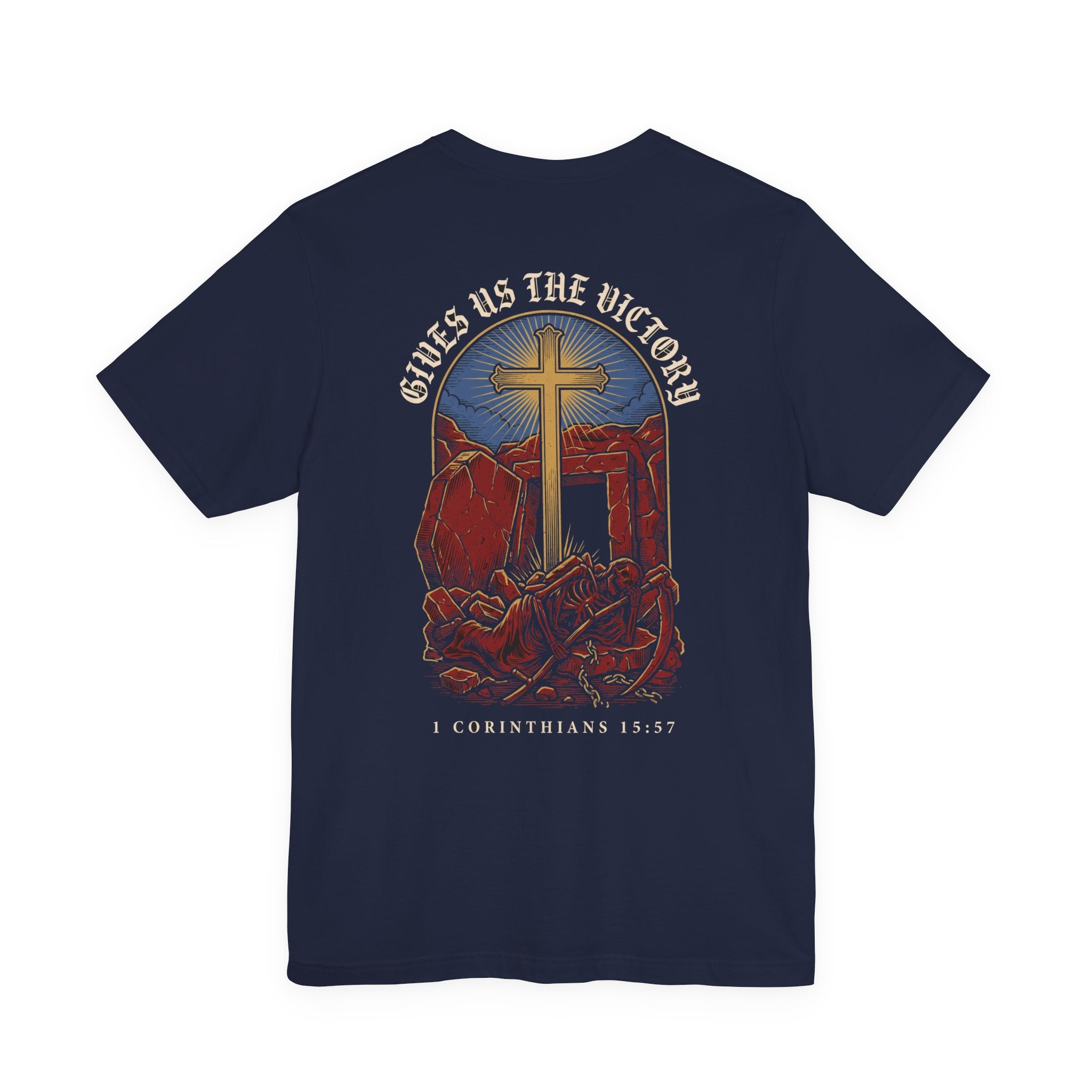 He Gives Us the Victory Christian Tee | Reformed Warrior Faith Shirt