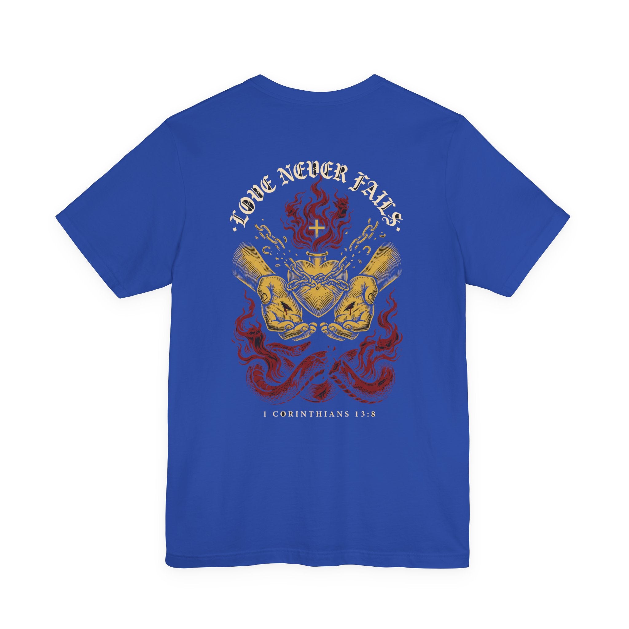 Love Never Fails Christian Tee | Reformed Warrior Faith Shirt