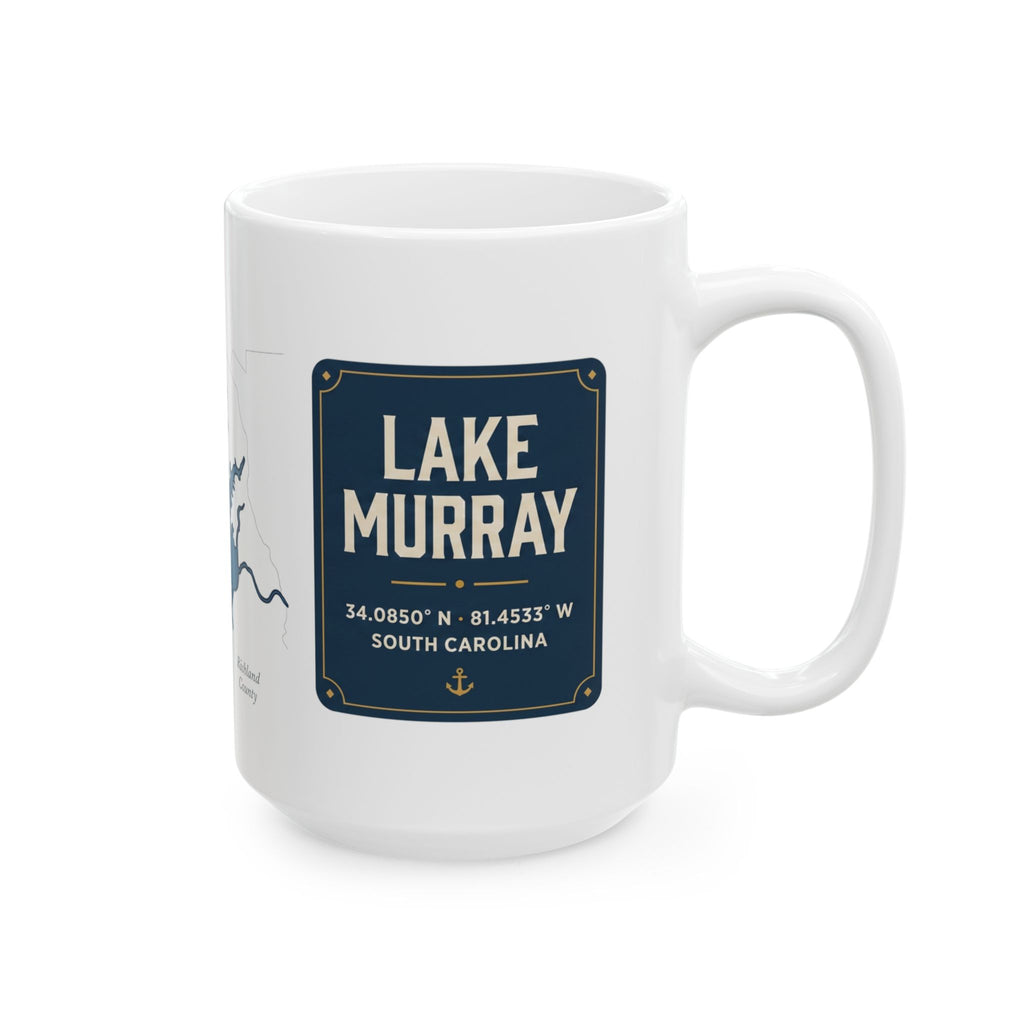 Lake Murray Map Silhouette Coffee Mug 15oz - Unique Lake Life Souvenir