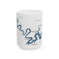 Lake Travis Map Silhouette Coffee Mug 15oz - Unique Lake Life Souvenir