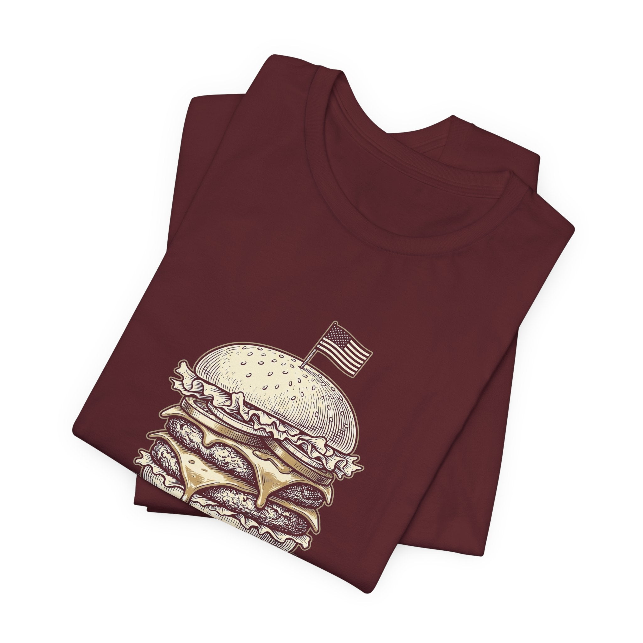 Burgers Built This Country Funny T-Shirt | 4th of July BBQ Tee | Patriotic America Gift