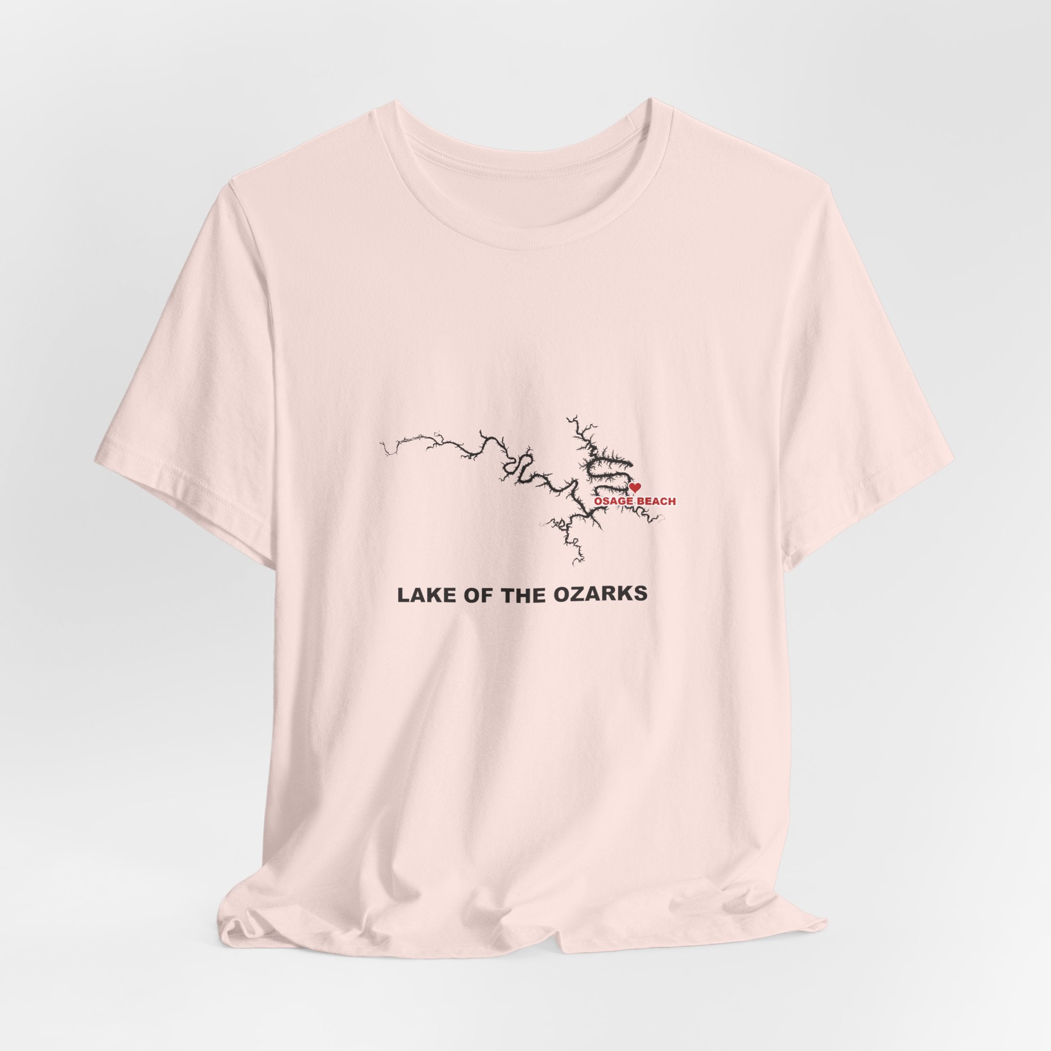 Lake of the Ozarks Silhouette Tee with Heart at Osage Beach