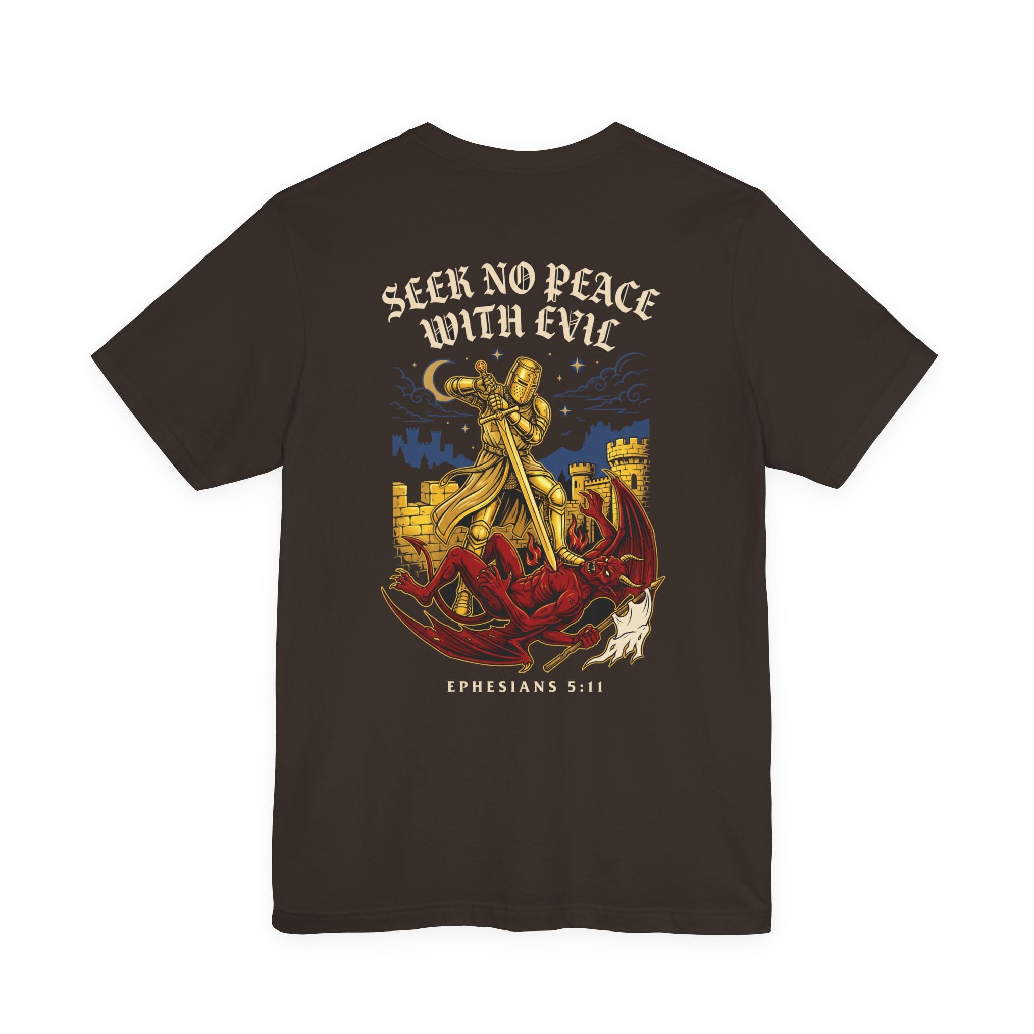 Seek No Peace With Evil Christian Tee | Reformed Warrior Faith Shirt