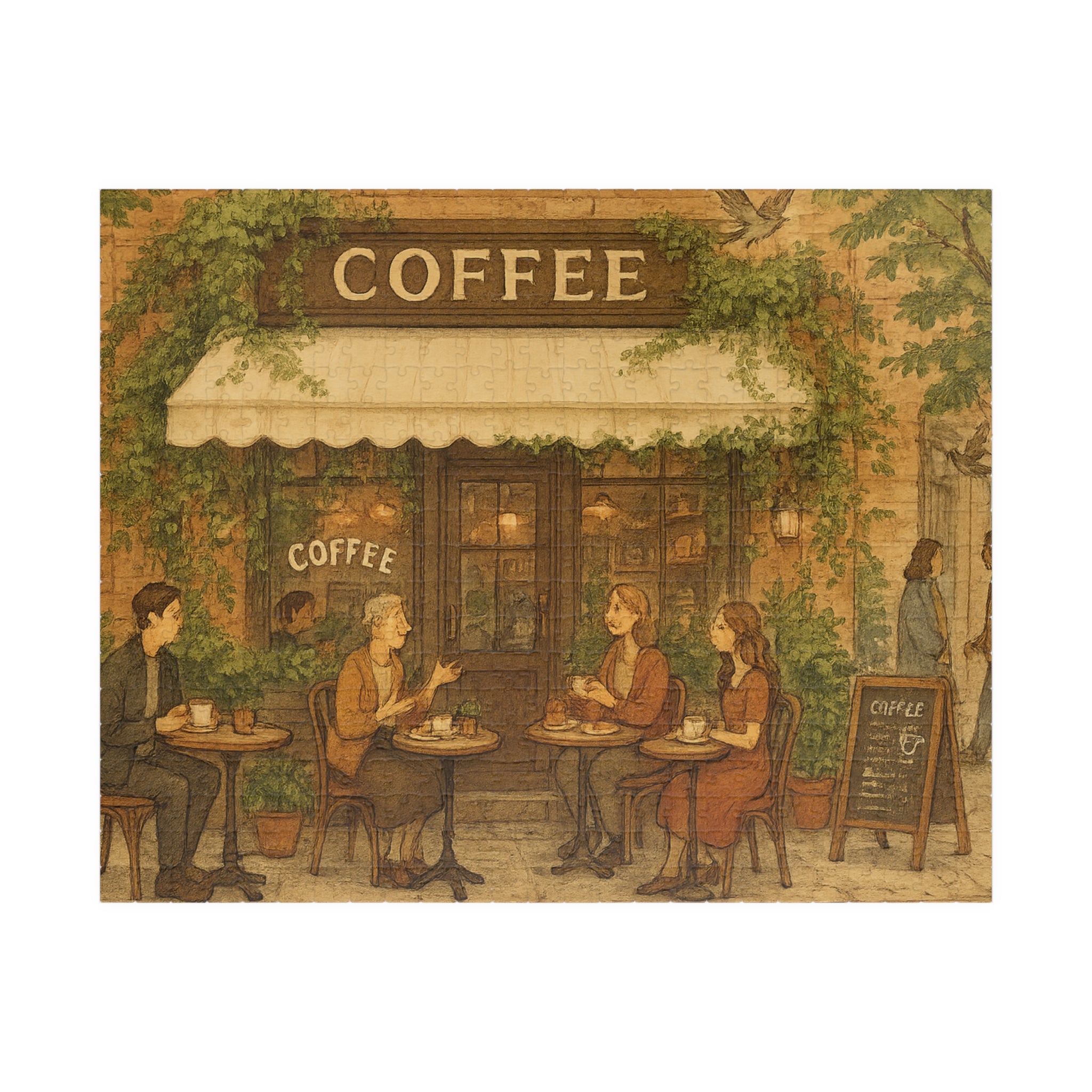 Classic Coffee Shop Jigsaw Puzzle - Cozy Urban Cafe Scene