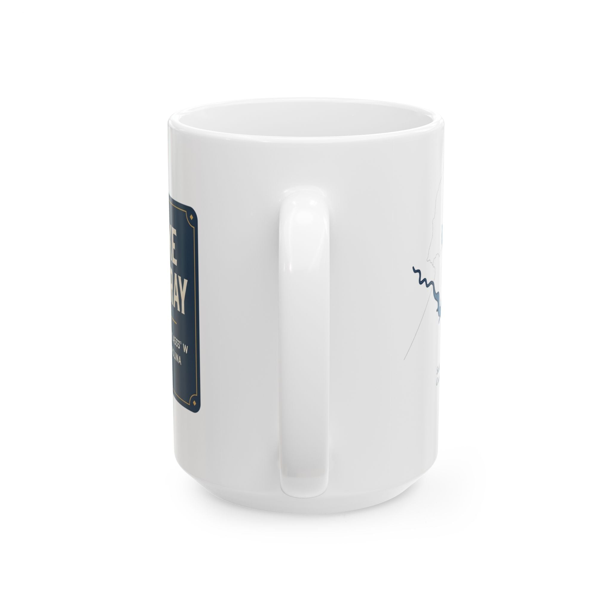 Lake Murray Map Silhouette Coffee Mug 15oz - Unique Lake Life Souvenir
