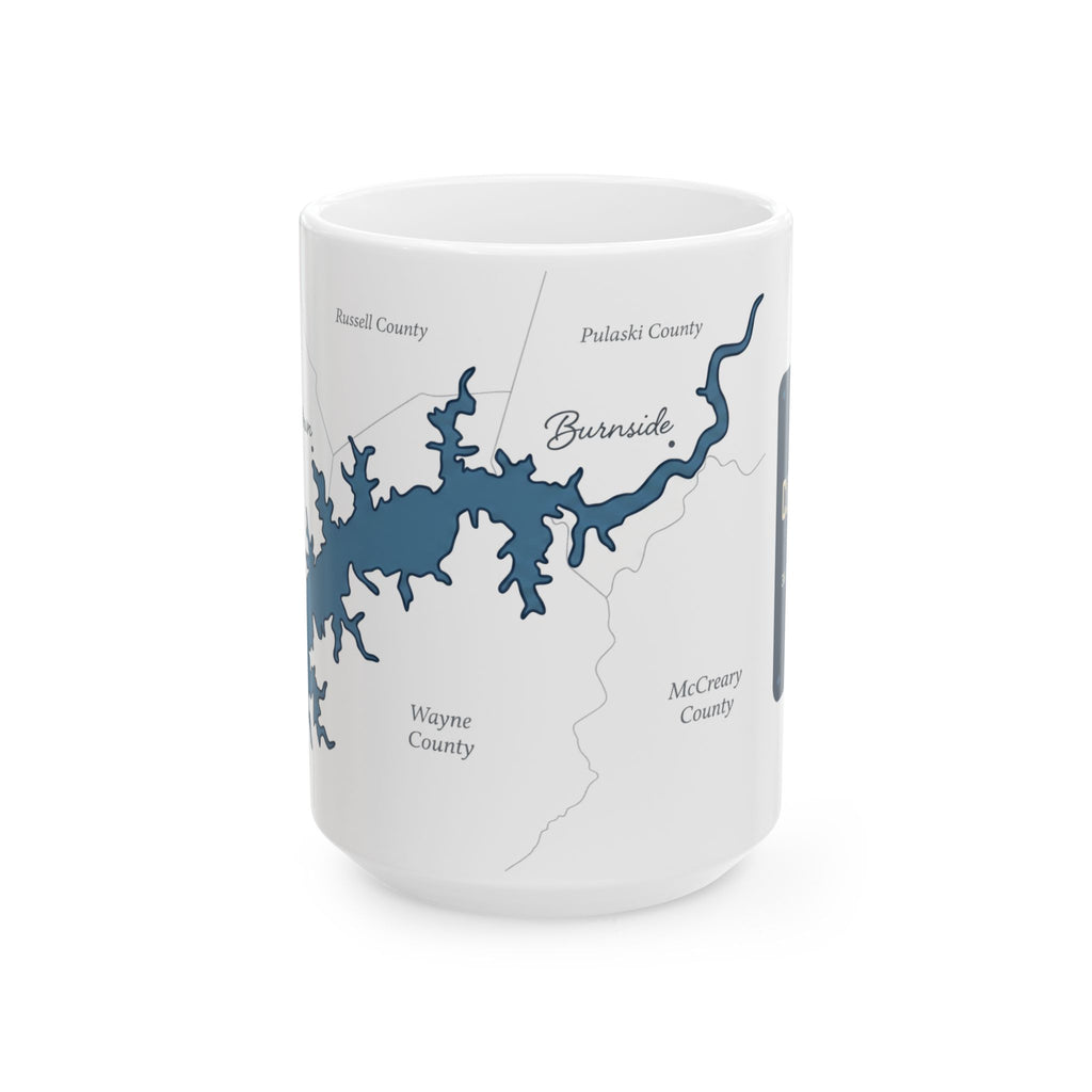 Lake Cumberland Map Silhouette Coffee Mug 15oz - Unique Lake Life Souvenir