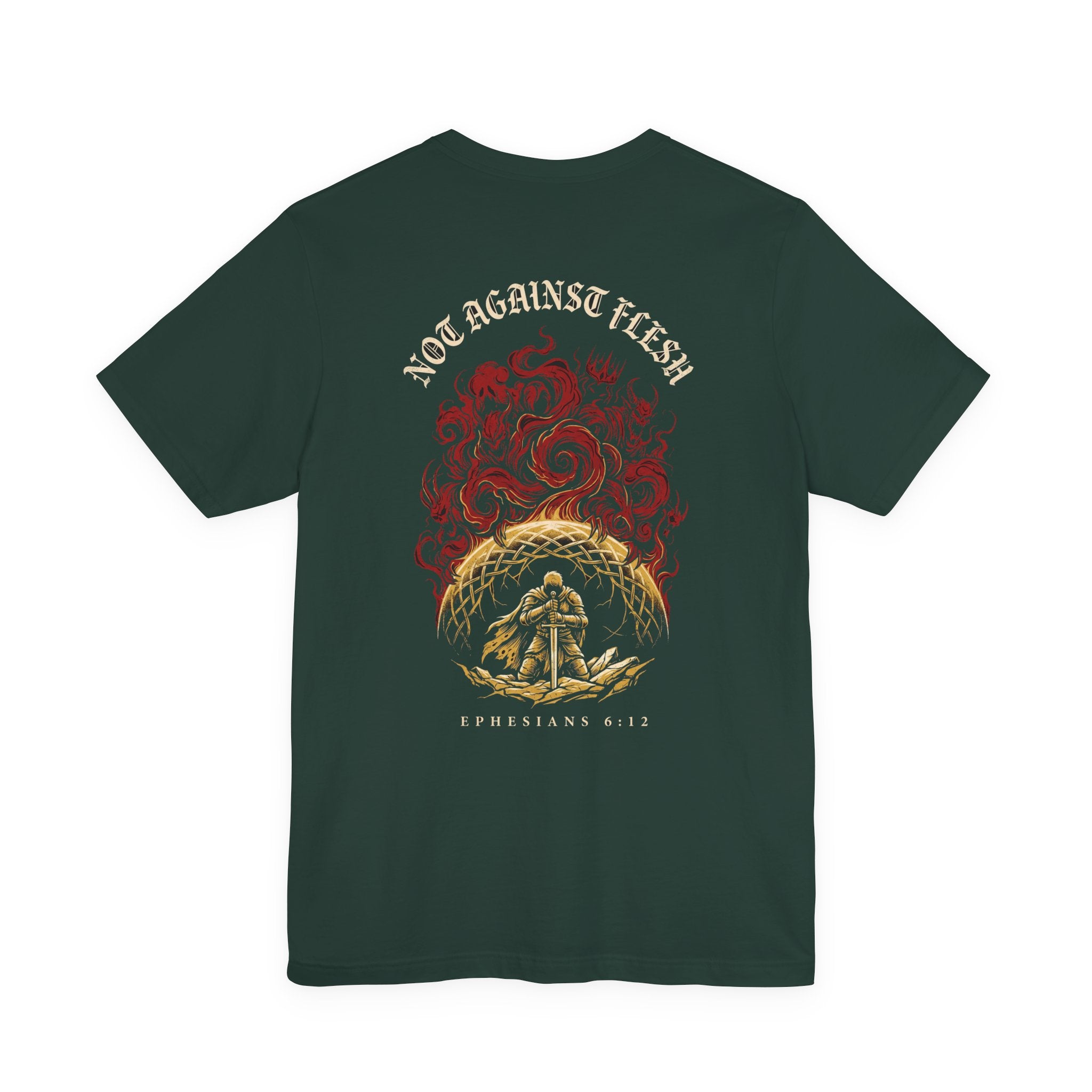 Not Against Flesh Christian Tee | Reformed Warrior Faith Shirt