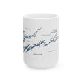 Norris Lake Map Silhouette Coffee Mug 15oz - Unique Lake Life Souvenir