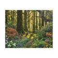 Vibrant Forest Scene Jigsaw Puzzle | Woodland Animals Art