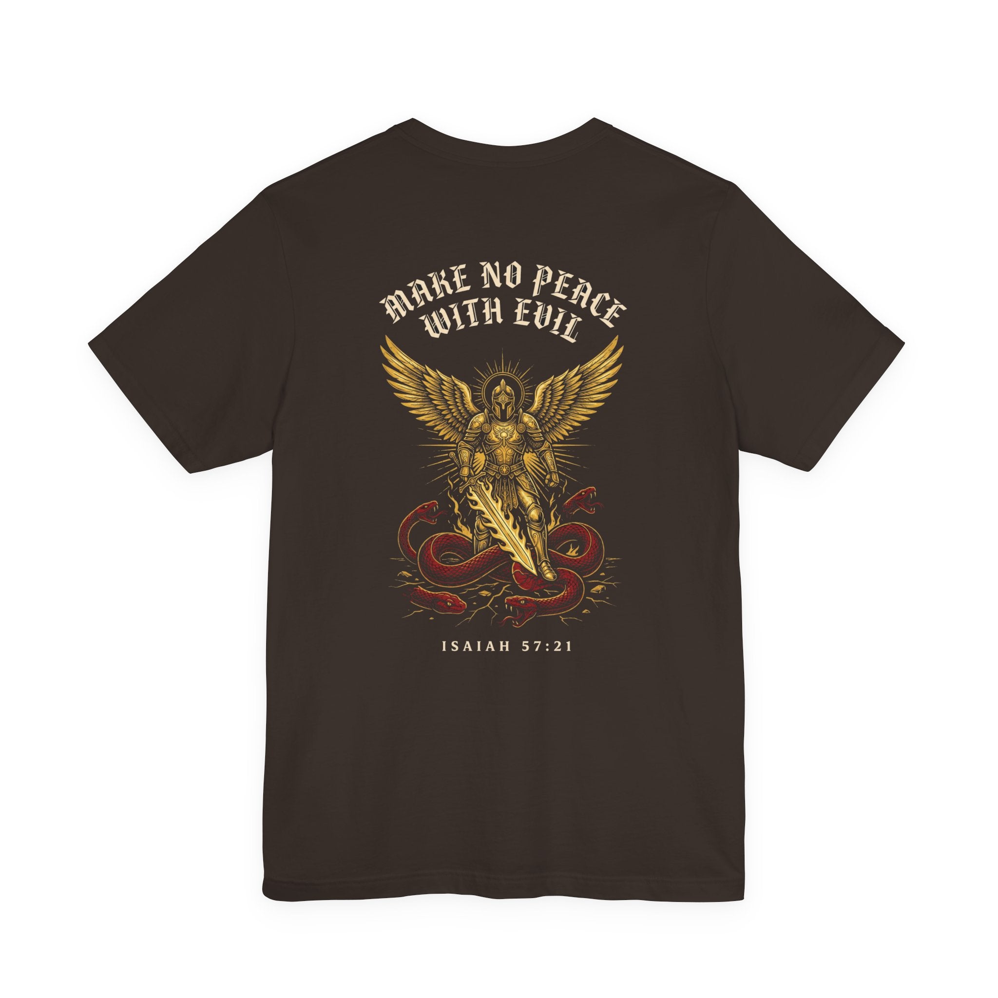 Make No Peace With Evil Christian Tee | Warrior Faith Bible Shirt